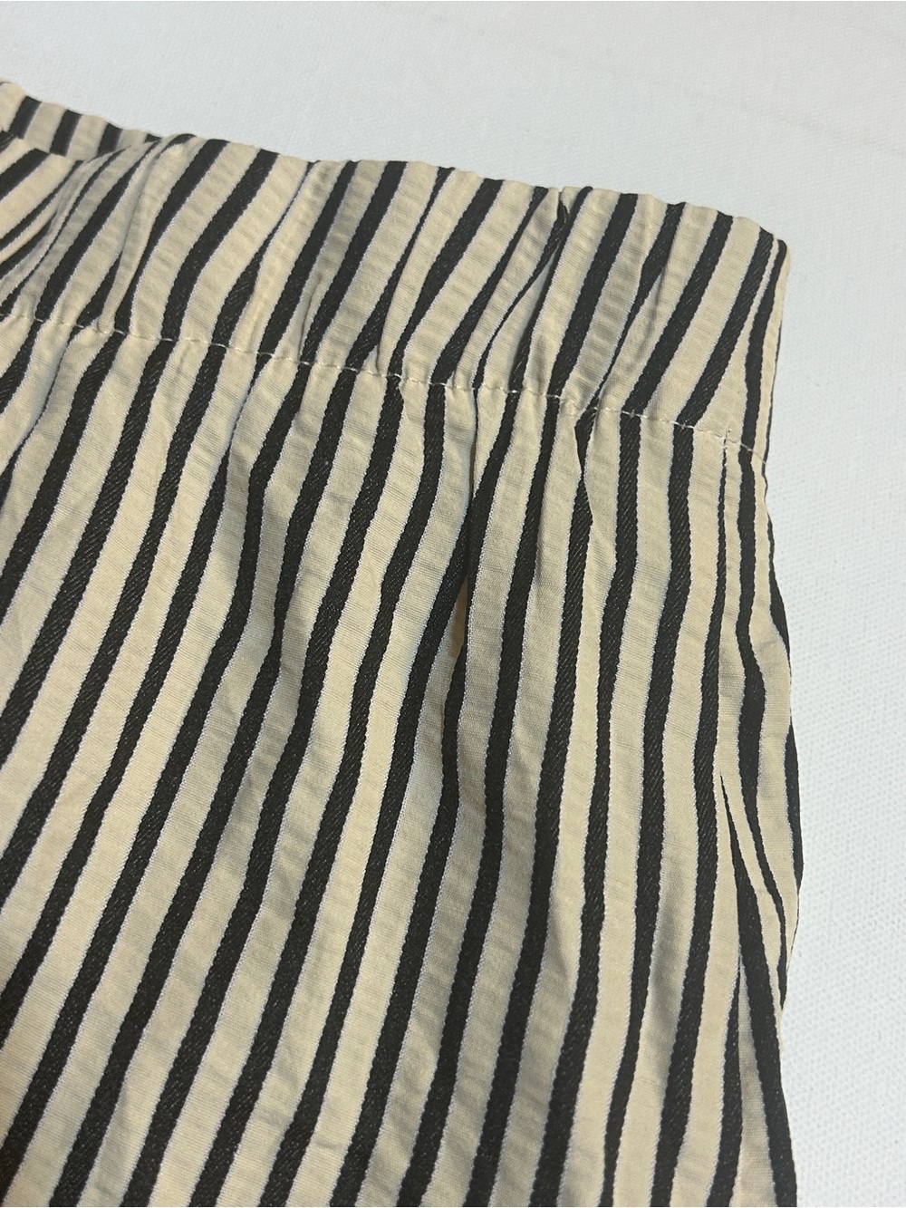 Ava & Viv 3X Black Cream Striped Wide Leg Pull-On Pants Cropped Plus Size - Picture 9 of 10